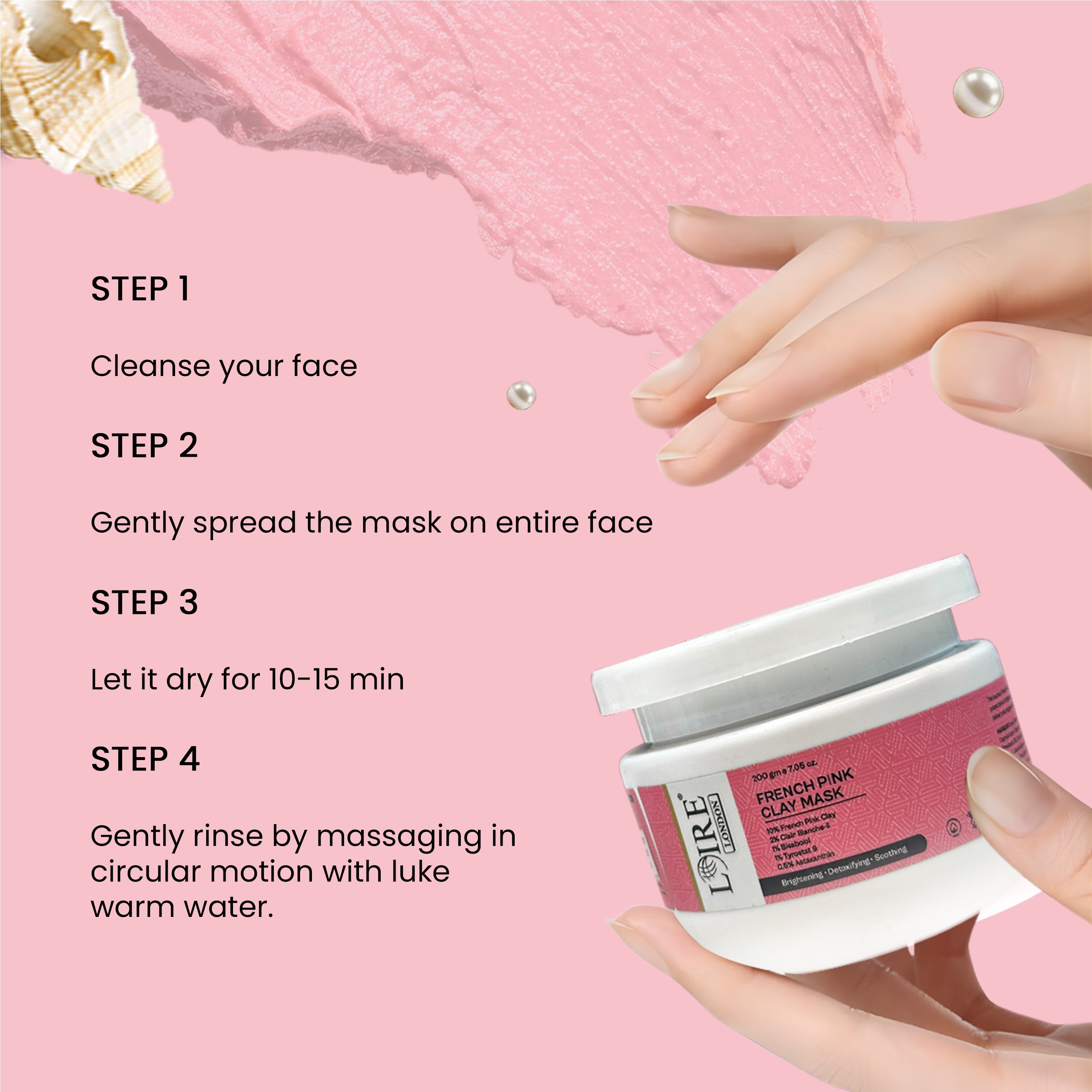 Loire French Pink Clay Mask – Brightening Mineral Clay Treatment