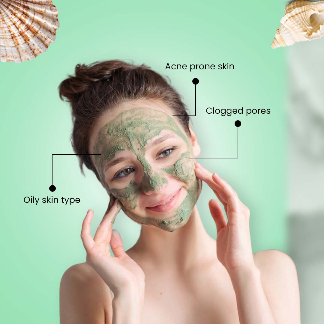 Loire French Green Clay Mask for Deep Cleansing, Oil Control & Brightening | Detox Clay Mask