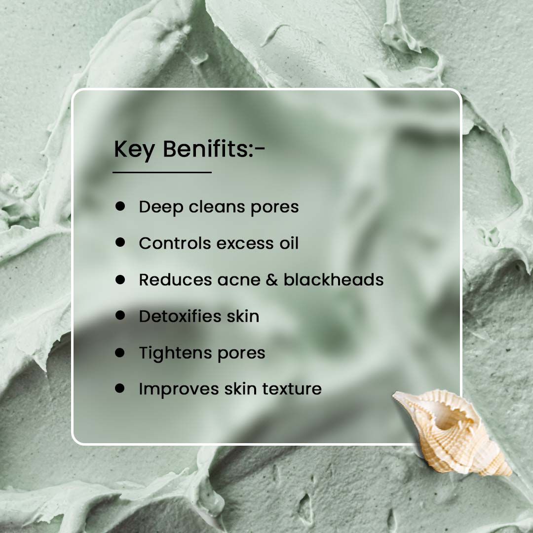 Loire French Green Clay Mask for Deep Cleansing, Oil Control & Brightening | Detox Clay Mask