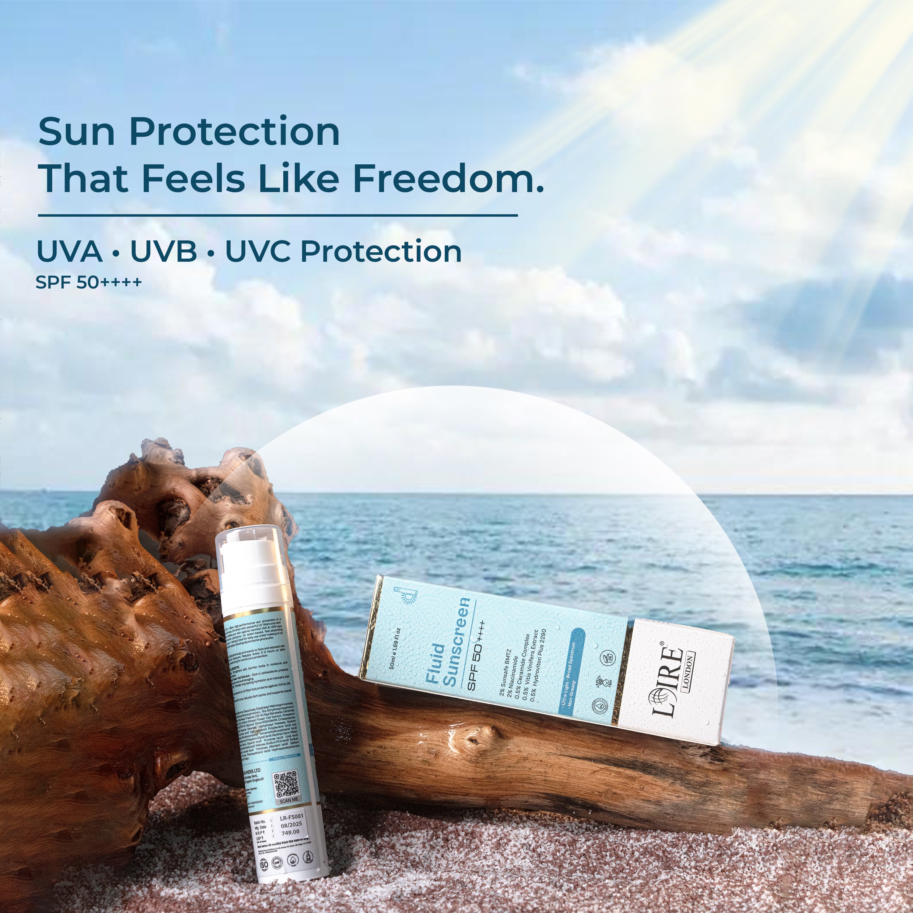 Fluid Sunscreen SPF 50+++ - Lightweight Water-Based Sunscreen for All Skin Types