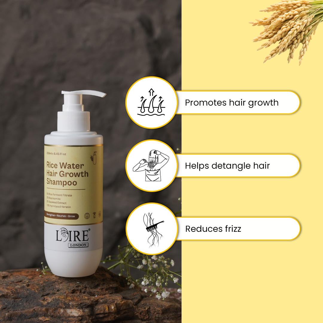 Loire Rice Water Hair Growth Shampoo for Thicker and Stronger Hair – Sulfate Free