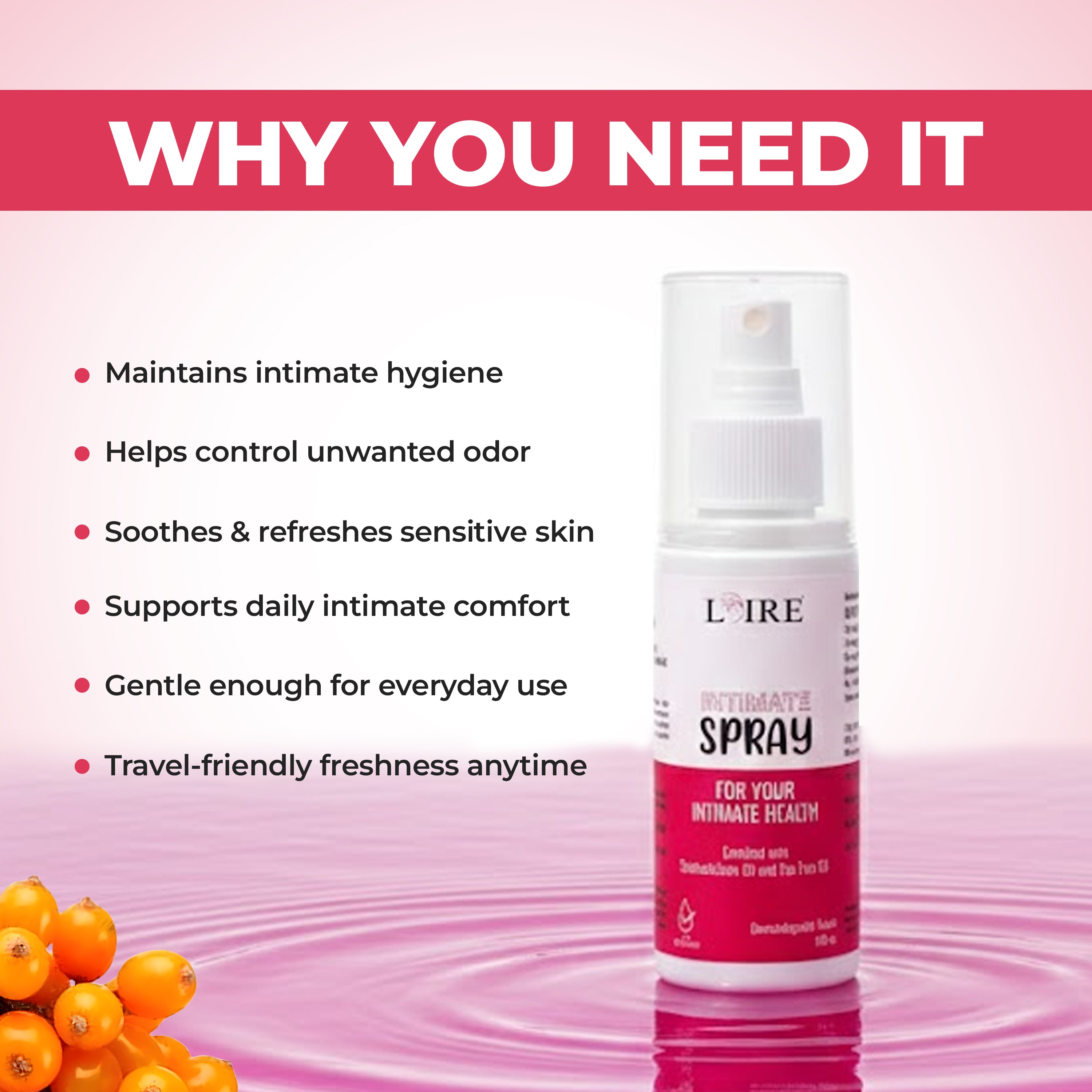 Intimate Spray for Women – pH-Balanced Feminine Hygiene | 100 ml