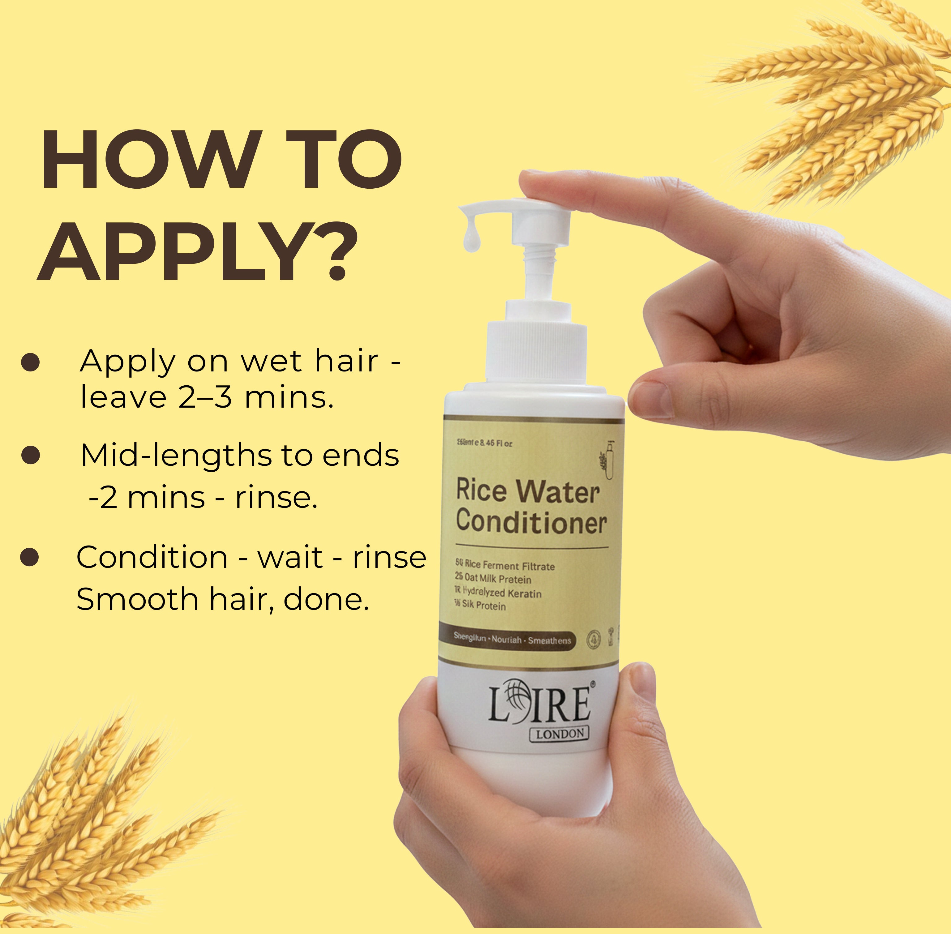 Loire Rice Water Conditioner for Smooth, Strong, and Frizz Free Hair – Deep Repair Conditioner