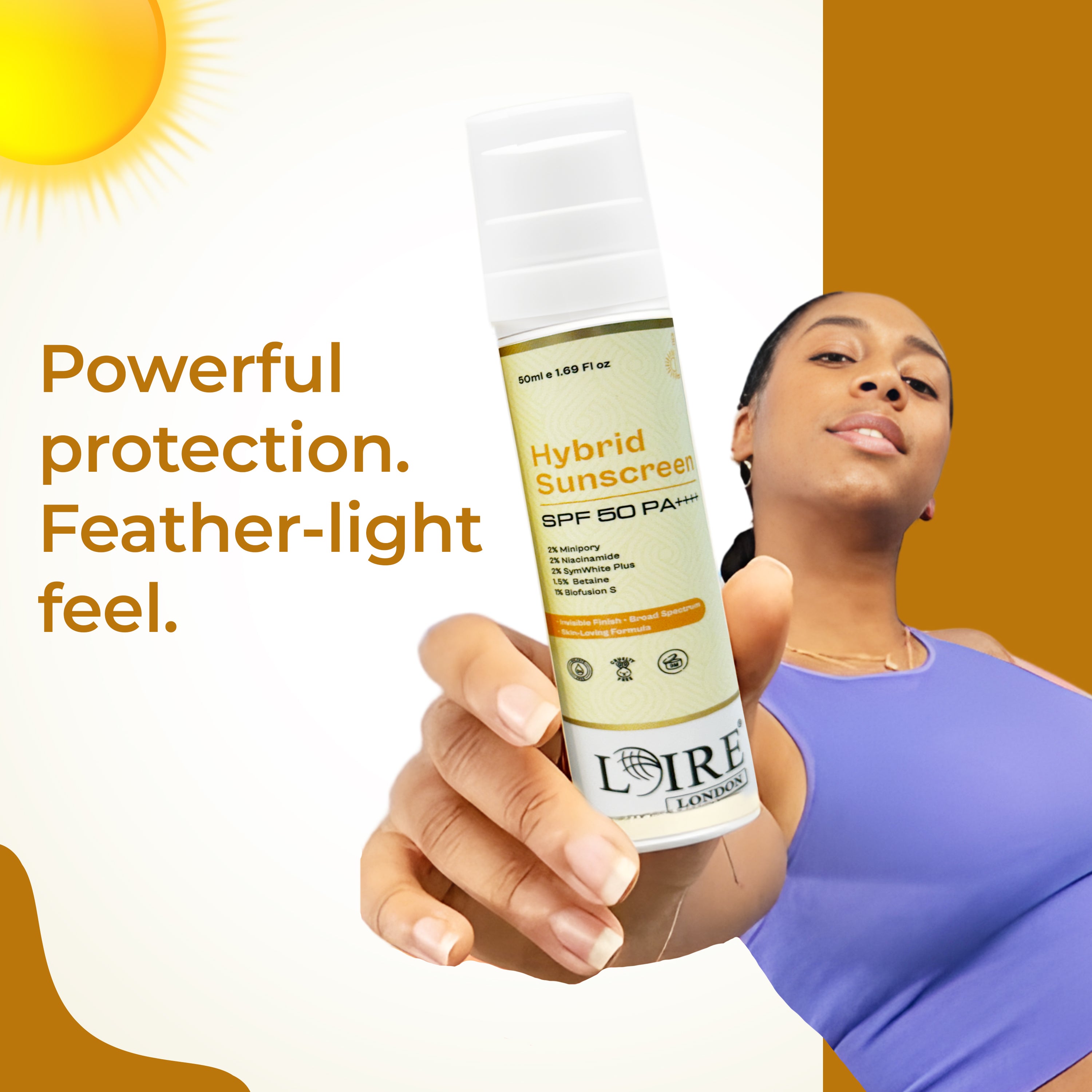 Hybrid Sunscreen SPF 50 PA++++ - Ultra-Light No White Cast Pore-Minimizing Sunscreen