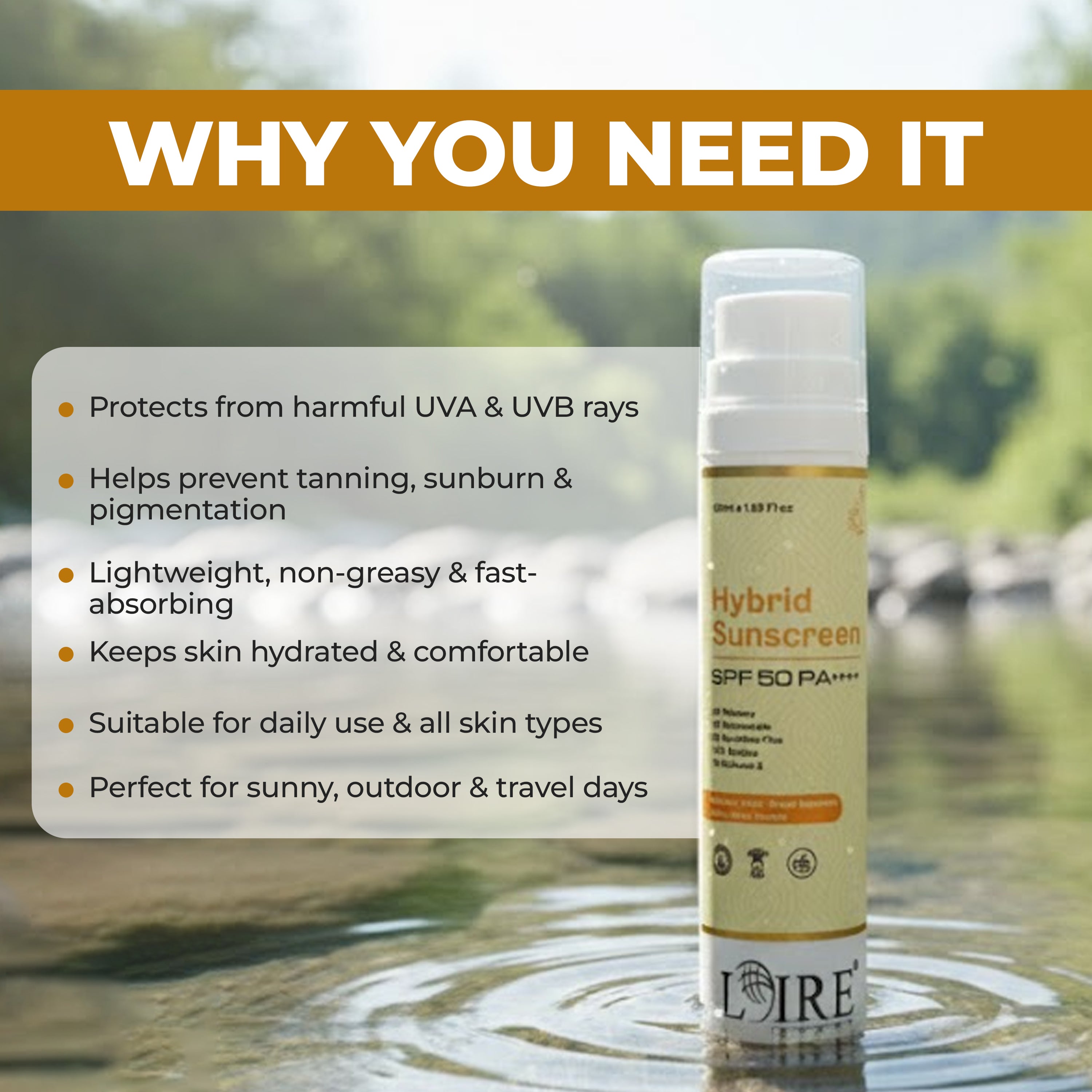 Hybrid Sunscreen SPF 50 PA++++ - Ultra-Light No White Cast Pore-Minimizing Sunscreen