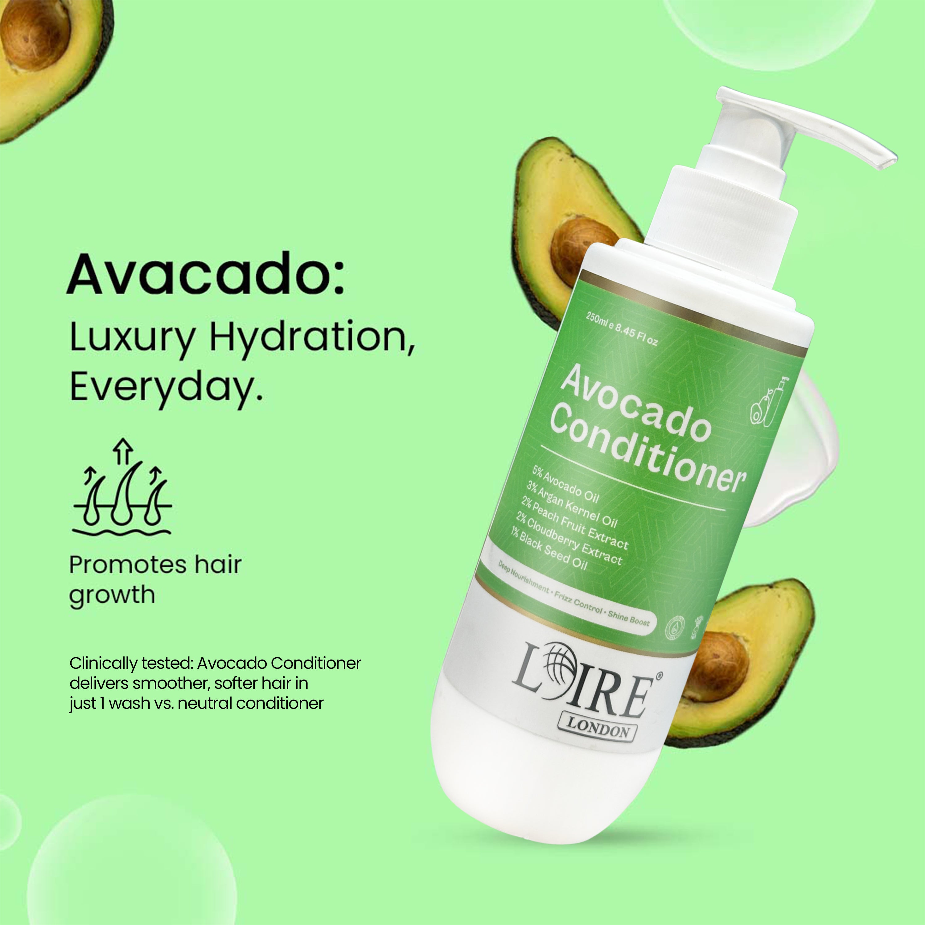 Loire Avocado Conditioner for Dry and Damaged Hair – Hydrating and Smoothing Conditioner