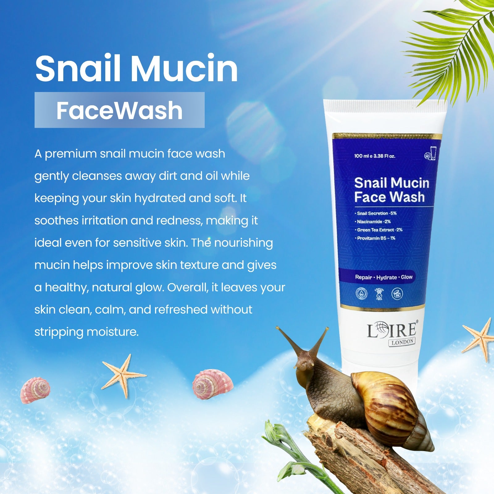 Snail Mucin Face Wash for Hydrated and Smooth Skin